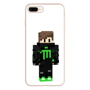 Чехлы для iPhone 8 Plus (Персонажи Майн Крафт) (Зеленый мальчик)