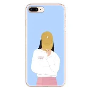 Силіконовый Чохол на iPhone 8 Plus з картинкой Модных девушек (Жовта кепка)