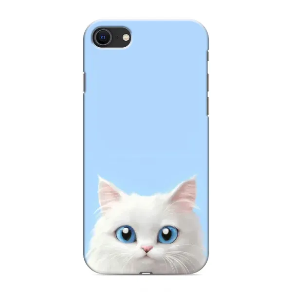 Чехол с рисунком «Белый кот» для iPhone SE (2020)