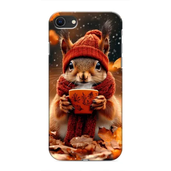 Чехол с рисунком «Белка с кофе» для iPhone SE (2020) Чехол с рисунком «Белка с кофе» для iPhone SE (2020)