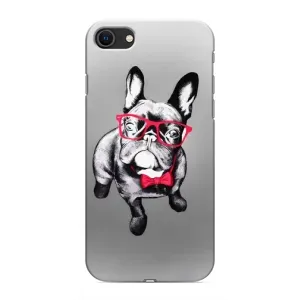 Чохол (ТПУ) Милі песики для iPhone SE (2020) (Бульдог в окулярах)
