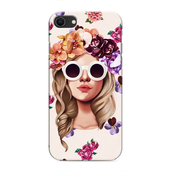Чехол с рисунком «Девушка в очках» для iPhone SE (2020)