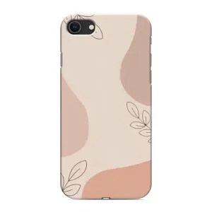Чехол цветочный дизайн для iPhone SE (2020) (Коричневый фон)