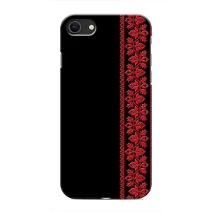 Силиконовый Чехол на iPhone SE (2020) (Красная Вышиванка)