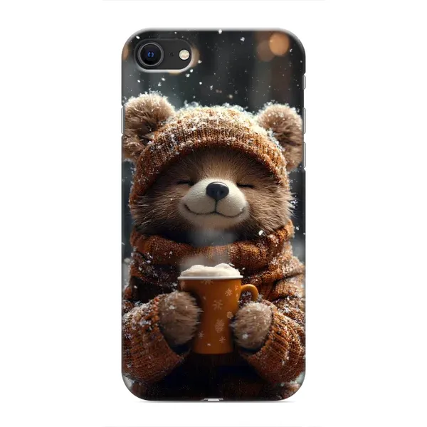 Чехол с рисунком «Медвежонок с кофе» для iPhone SE (2020) Чехол с рисунком «Медвежонок с кофе» для iPhone SE (2020)