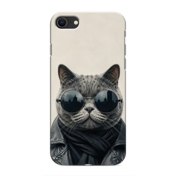 Чехол с рисунком «Модный кот» для iPhone SE (2020)