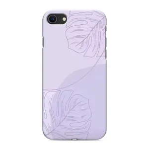 Чехол цветочный дизайн для iPhone SE (2020) (Монстера фиолетовая)