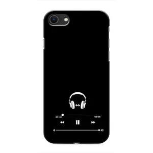 Чехол с картинками на черном фоне для iPhone SE (2020) (Плеер)