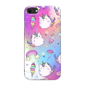 Чехол Unicorn на iPhone SE (2020) (Радуга и Единорог)