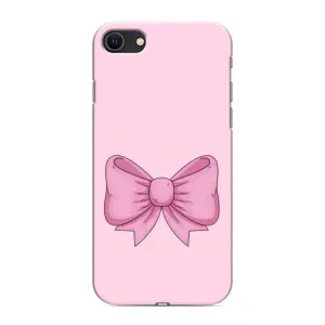 Чехол банты для iPhone SE (2020) (Розовый бантик)