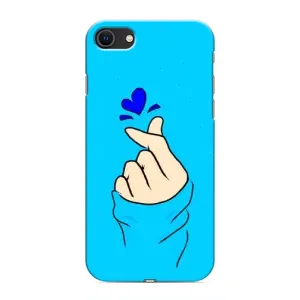 Чохол (Знак сердечка) для iPhone SE (2020) (Сердечко на синоьому)