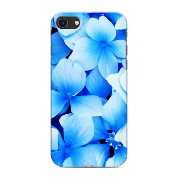 Чехол с рисунком «Синие цветы» для iPhone SE (2020)