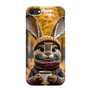 Друкований чохол 'Звірята з кавою' для iPhone SE (2020) (Зайчик з кавою)