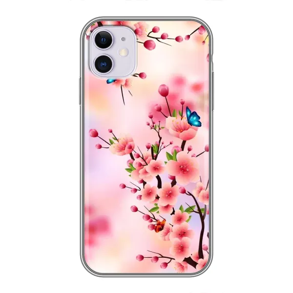 Чехол с рисунком «Бабочки на сакуре» для iPhone 11 Чехол с рисунком «Бабочки на сакуре» для iPhone 11