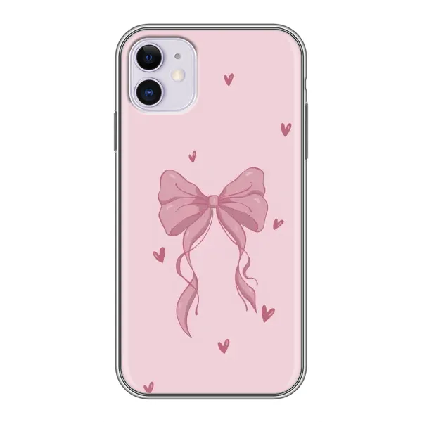 Чехол с рисунком «Бант на розовом» для iPhone 11 Чехол с рисунком «Бант на розовом» для iPhone 11