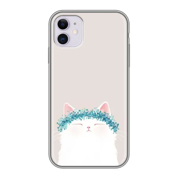 Чехол с рисунком «Белый котик» для iPhone 11 Чехол с рисунком «Белый котик» для iPhone 11