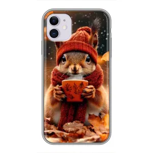Друкований чохол 'Звірята з кавою' для iPhone 11 (Білка з кавою)