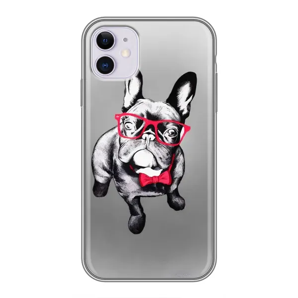 Чехол с рисунком «Бульдог в очках» для iPhone 11 Чехол с рисунком «Бульдог в очках» для iPhone 11