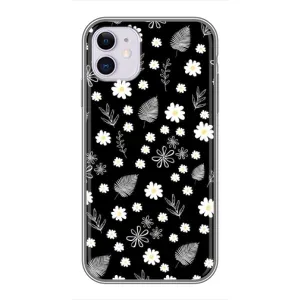 Чехлы с тематикой "ЦВЕТЫ" на iPhone 11 (цветение на чорном)