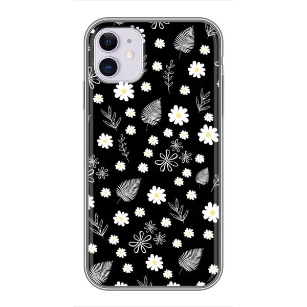 Чехол с рисунком «цветение на чорном» для iPhone 11
