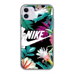 Силіконовый Чохол на iPhone 11 з картинкою НАЙК (Квітковий Nike)
