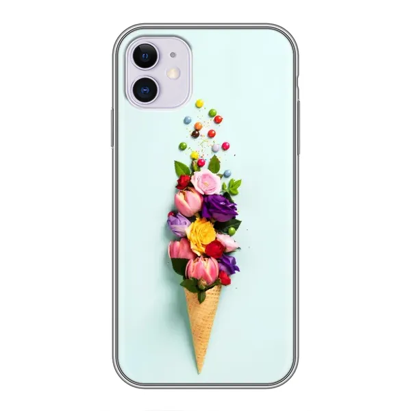 Чехол с рисунком «Цветок-мороженное» для iPhone 11
