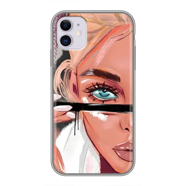 Чехол с рисунком «Девушка и ресницы» для iPhone 11