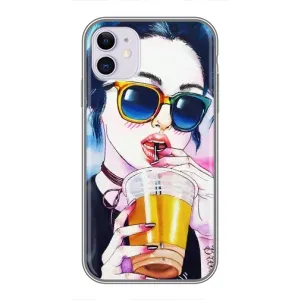 Чохол з картинкою Модні Дівчата iPhone 11 (Дівчина з коктейлем)