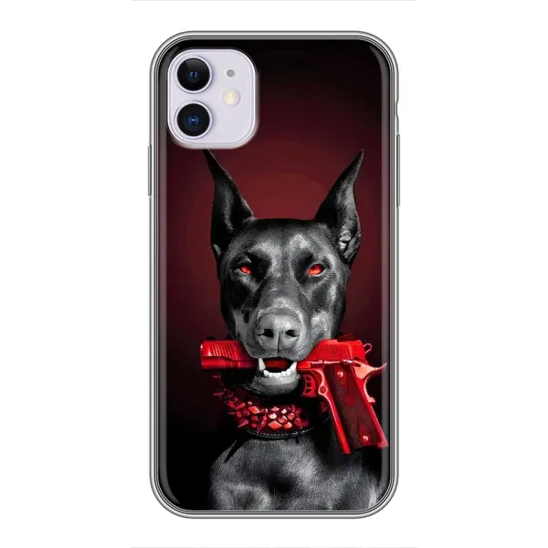 Чехол с рисунком «Доберман злой» для iPhone 11