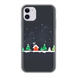 Силиконовый бампер на рождество для iPhone 11 (Город зимний)