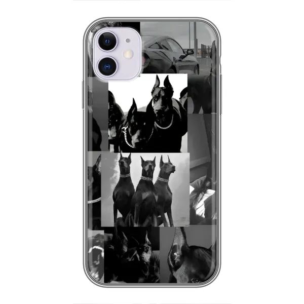 Чехол с рисунком «Коллаж Доберман» для iPhone 11