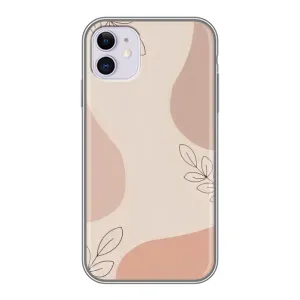 Чехол цветочный дизайн для iPhone 11 (Коричневый фон)