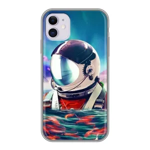 Силіконовый Чохол з принтом "Космонавти" на iPhone 11 (Космонавт у воді)