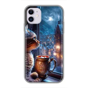 Чехлы на Новый Год iPhone 11 (Кот новогодний)