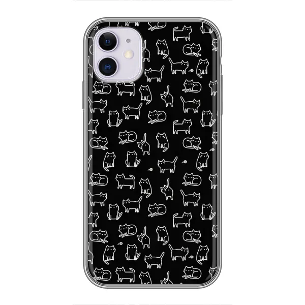 Чехол с рисунком «Котики на черном» для iPhone 11 Чехол с рисунком «Котики на черном» для iPhone 11
