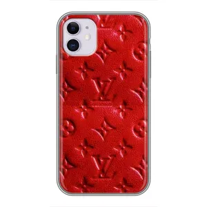 Текстурний Чохол Louis Vuitton для Айфон 11 (Червоний ЛВ)