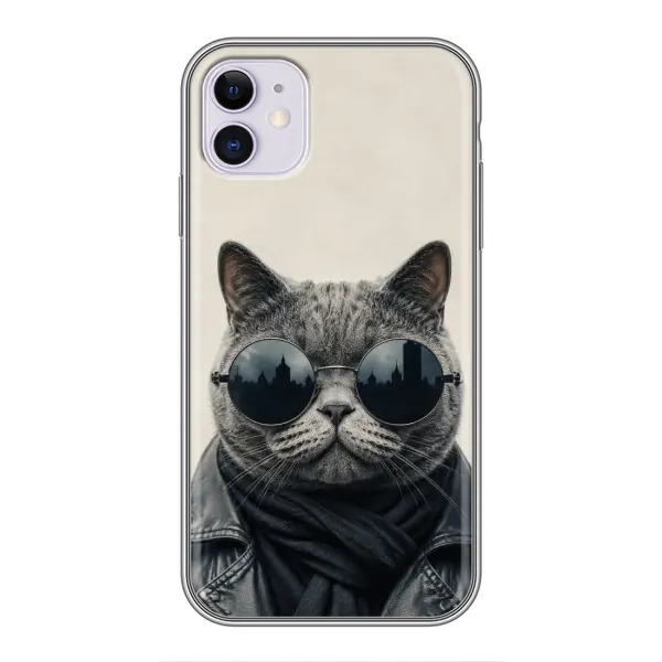 Чехол с рисунком «Модный кот» для iPhone 11 Чехол с рисунком «Модный кот» для iPhone 11