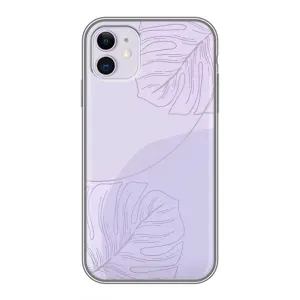 Чехол цветочный дизайн для iPhone 11 (Монстера фиолетовая)