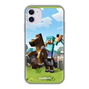 Чехлы для iPhone 11 (Персонажи Майн Крафт) (На коне)