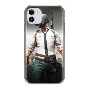 Силиконовый чехол с картинкой "Герой Pubg" на iPhone 11 (Пабг)