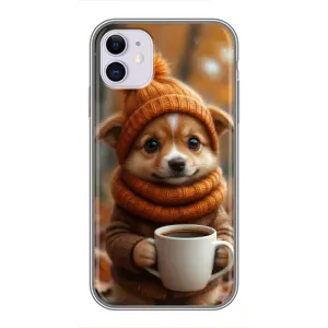 Друкований чохол 'Звірята з кавою' для iPhone 11 (Песик з кавою)