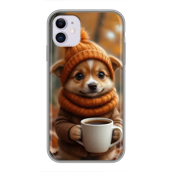 Чохол з малюнком «Песик з кавою» для iPhone 11 Чохол з малюнком «Песик з кавою» для iPhone 11