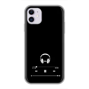Чехол с картинками на черном фоне для iPhone 11 (Плеер)