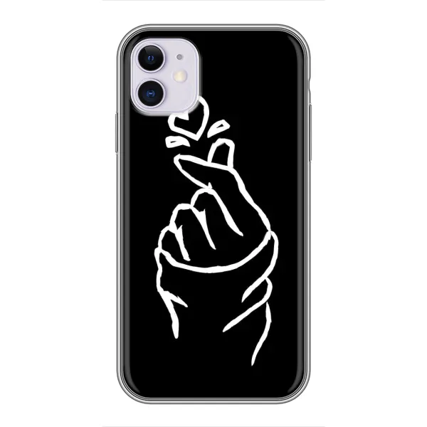 Чехол с рисунком «Сердце на черном» для iPhone 11