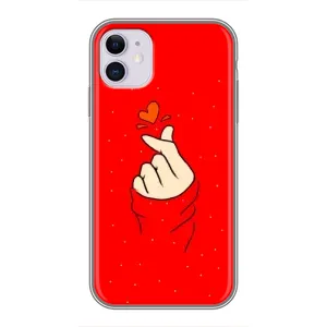 Чехлы (Знак сердечка) на iPhone 11 (Сердце на красном)