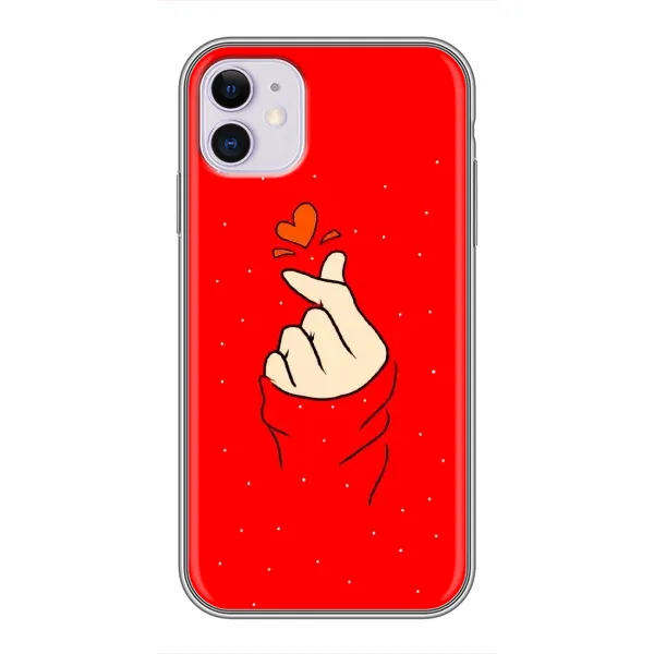 Чехол с рисунком «Сердце на красном» для iPhone 11