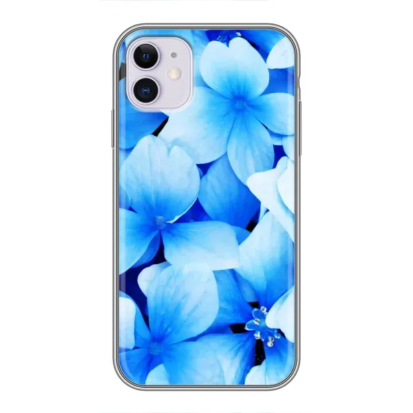 Чехол с рисунком «Синие цветы» для iPhone 11