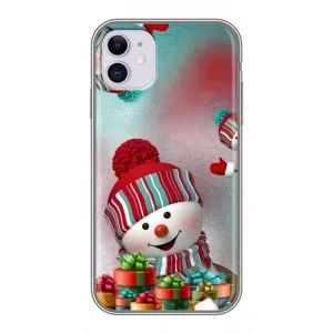 Чехлы на Новый Год iPhone 11 (Снеговик в шапке)
