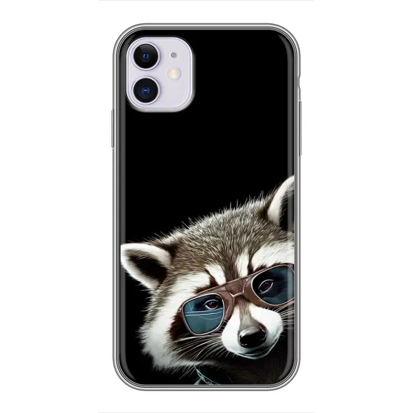 Чехол с рисунком «Стильный Енот» для iPhone 11 Чехол с рисунком «Стильный Енот» для iPhone 11
