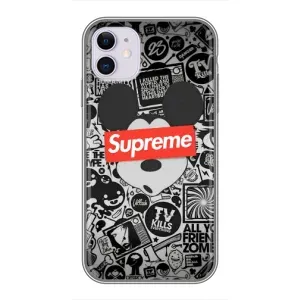 Чохол з Брендами одягу на Айфон 11 (Supreme Маус)